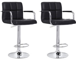 Set van 2 zwarte barkrukken met armleuningen MIKE