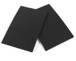 Set van 2 zwarte dikke EVA tafel- en stoelvoetjes, rechthoekig, antislip, zelfklevend rubberen pads voor optimale stabiliteit en bescherming
