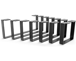 Set van 2 Zwarte Meubelpoten voor Kast, Bank of Bed – 35 cm Hoog – Modern Plat Staal