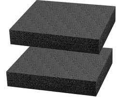 Set van 2 Zwarte Schuimplaten voor Kofferopbouw - Universele Opvulschuim voor Gereedschapskist of Camera