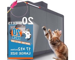Set van 20 anti-kattenkrassen meubelbeschermer - grote maat 43 x 30 cm hoekbeschermers voor kattentape - anti-kras kleverige tape kattenafstotende mat, meubel- en deurbescherming