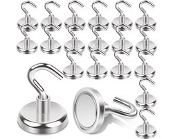 Set van 20 Extra Sterke 32 mm Magnetische Haken met Neodymium Magneten voor Barbecue, Camping, Garage en Keuken - Tot 38 kg Draagkracht
