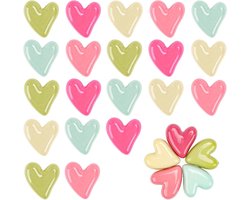 Set van 20 Kleurrijke Hart Magneten voor Koelkast en Whiteboard, 3D Mini Magneten voor Keuken, Kantoor en Decoratie