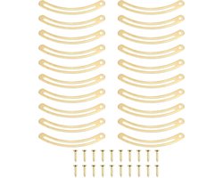 Set van 20 metalen retro scharnieren voor dekselondersteuning, ideaal voor juwelenkisten en meubels met schroeven en gebogen steunbalken