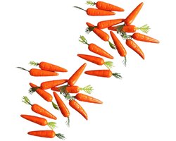 Set van 20 miniatuur wortels, kunstgroente voor decoratie en feestaccessoires
