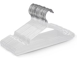 Set Van 20 Premium Rubber Gecoate Metalen Hangers – Zware Ruimtebesparende Organizer Voor Kledingkasten En Kapstokken (Wit)