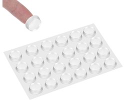 Set van 24 Antislip Pads voor Glazen Paneel, Tafel en Meubels - Transparante Rubber Noppen voor Glazen Tafels, Fotolijsten en Keukenkasten, 5 mm Dikte