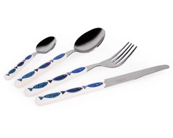 Set van 24 Bestek Ocean – Veelkleurig – PP Handvatten – Functioneel & Decoratief