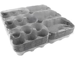 Set van 24 Grijze Eierdozen voor 6 Eieren, Krimpverpakt