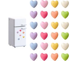 Set van 24 Kleurrijke Hartmagneten voor de Koelkast, 3D Magneten in 8 Kleuren, Sterke Magneten voor Whiteboard en Keuken, Ideale Decoratie voor Kinderen en Kantoor