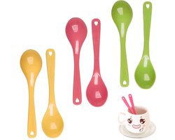 Set van 24 kleurrijke plastic lepel van 4,5 inch, veelzijdige keukenlepels voor soep, yoghurt en desserts, eenvoudig schoon te maken