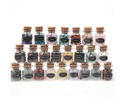 Set van 24 mini-kristallen wensflessen - Helende stenen - Decoratie