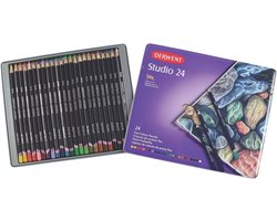 Set van 24 Studio Potloden in Metalen Kist - Ideaal voor Gedetailleerd Tekenen