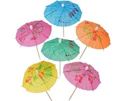 Set van 24 stuks papieren parasol / paraplu / cocktail prikker / feestversiering
