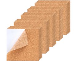 Set van 25 Zelfklevende Kurkbladen, 1mm Dikke Kurkmat, Vierkante Kurk voor Tafel- en Wanddecoratie, DIY Projecten (10 x 10cm)