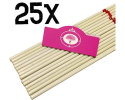 Set van 25x Fiberglass stokken- Lengte 140cm - Dikte 7mm - Glasvezel - Rode markeringen - 20/30 jaar mee