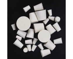 Set van 26 massieve rubberen stoppen voor laboratoriumgebruik - Assortiment van 11 maten