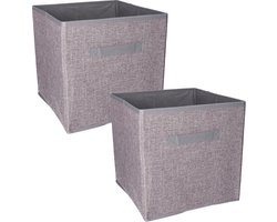 Set van 2x stuks kast opberg/opruim manden grijs 30 x 30 x 30 cm