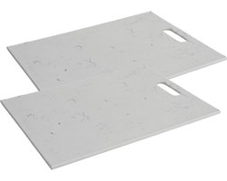 Set van 2x stuks keuken groente/fruit snijplank van kunststof wit 32 x 24 x 1 cm - Snijplanken