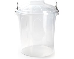 Set van 2x stuks kunststof afvalemmers/vuilnisemmers in het transparant van 21 liter met deksel