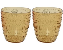 Set van 2x stuks kunststof bekers geel 200 ml