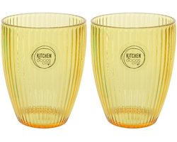 Set van 2x stuks kunststof bekers goud/geel 200 ml