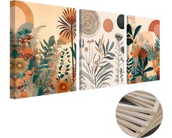 Set van 3 Abstracte Moderne Kunst Woondecoratie met Lijst voor Woon- en Slaapkamer