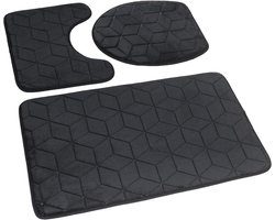 Set van 3 Antislip Badmatten Sneldrogend Machinewasbaar