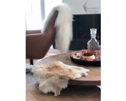 SET VAN 3 beige konijnenvachtjes - 3 vachtjes konijnenvel cognac kleur - velletje tafel decoratief deco