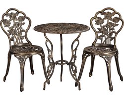 Set van 3 bistrotafels, tuintafel, bistrotafel met 2 stoelen, outdoor tuinmeubelset voor balkon, terras