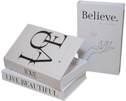 Set van 3 Decoratieve Boeken met Verborgen Opbergruimte - Stapelbaar en Stijlvol Woonaccessoire