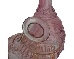 Set van 3 Decoratieve Glazen Vazen - Bohemian Roze Stijl