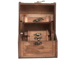 Set van 3 decoratieve houten kisten - strandstijl - licht hout
