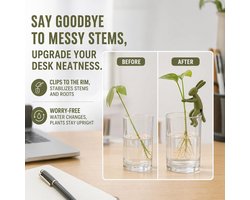Set van 3 decoratieve plantensteunen in konijnenvorm, hydrocultuuraccessoires voor stekken, plantenbeveiliging en rankhulp voor glazen vazen in smaragdgroen