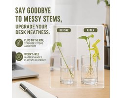 Set van 3 decoratieve plantensteunen in konijnenvorm voor hydrocultuur, plantenbeveiliging en rankhulp voor glazen vazen, ideaal voor stekken en waterplanten