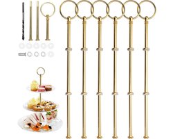 Set van 3 etagères met 6 gouden metalen stangen - Ideaal voor taarten en cupcakes