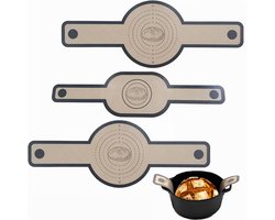 Set van 3 grote grijze siliconen broodmatten, ovaal en rond, antiaanbaklaag, gemakkelijk schoon te maken en herbruikbaar, met extra lange handvatten voor het eenvoudig verplaatsen van brood.