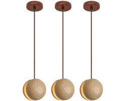 Set van 3 Hanglamp Vintage Steen Kroonluchter G9 Plafondlamp voor Slaapkamer Eetkamer Woonkamer