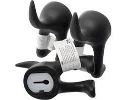 Set van 3 hond staart haken - Muur gemonteerde hoed, jas en sleutel hanger (zwart)