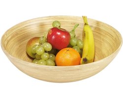 Set van 3 Houten Bamboeschaal - Serveerschaal & Fruitschaal - Ø250mm