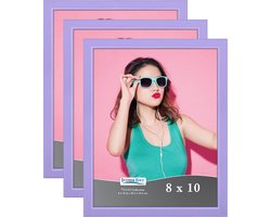 Set van 3 Houten Fotolijsten 20x25 cm - Scandinavische Stijl - Paars