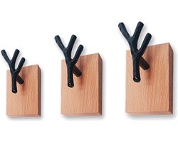 Set van 3 kapstokhaken (boomtak)