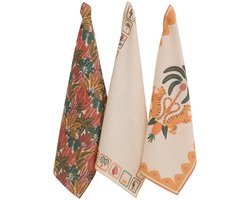 Set van 3 katoenen theedoeken TROPICAL