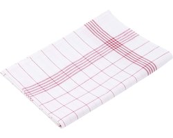 Set van 3 Keukendoeken - 100% Katoen - Hoge Absorptie - 50x70 cm - Rood/Wit