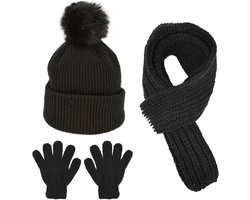 Set van 3 Kinderaccessoires voor de Winter: Warme Beanie, Sjaal en Handschoenen voor Jongens en Meisjes