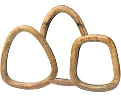 Set van 3 kleine houten spiegels