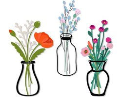 Set van 3 kleurrijke metalen bloemen voor rustieke wanddecoratie in badkamer, woonkamer of tuin, ideaal voor een sfeervolle ambiance
