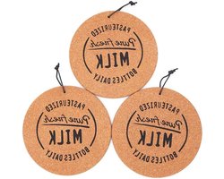 Set van 3 Kurken Onderzetters van 7,4 inch - Bescherming voor Meubels, Vochtabsorberend en Warmtebestendig
