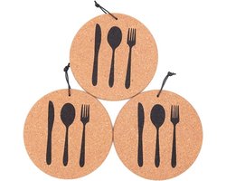 Set van 3 Kurken Onderzetters van 7,4 Inch - Voorkom Waterschade, Warmtebescherming en Stijlvolle Tafelaccessoires