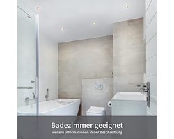 Set van 3 LED inbouwspots 230V 4.5W warm wit voor badkamer - 500lm, CRI 90, 3000K, RVS met matte glazen afwerking